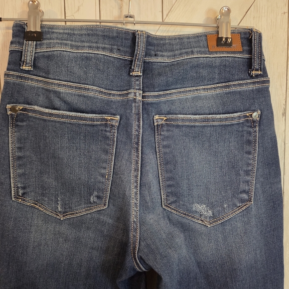 Judy Blue Dark Blue Distressed Skinny Jeans - Picture 7 of 9